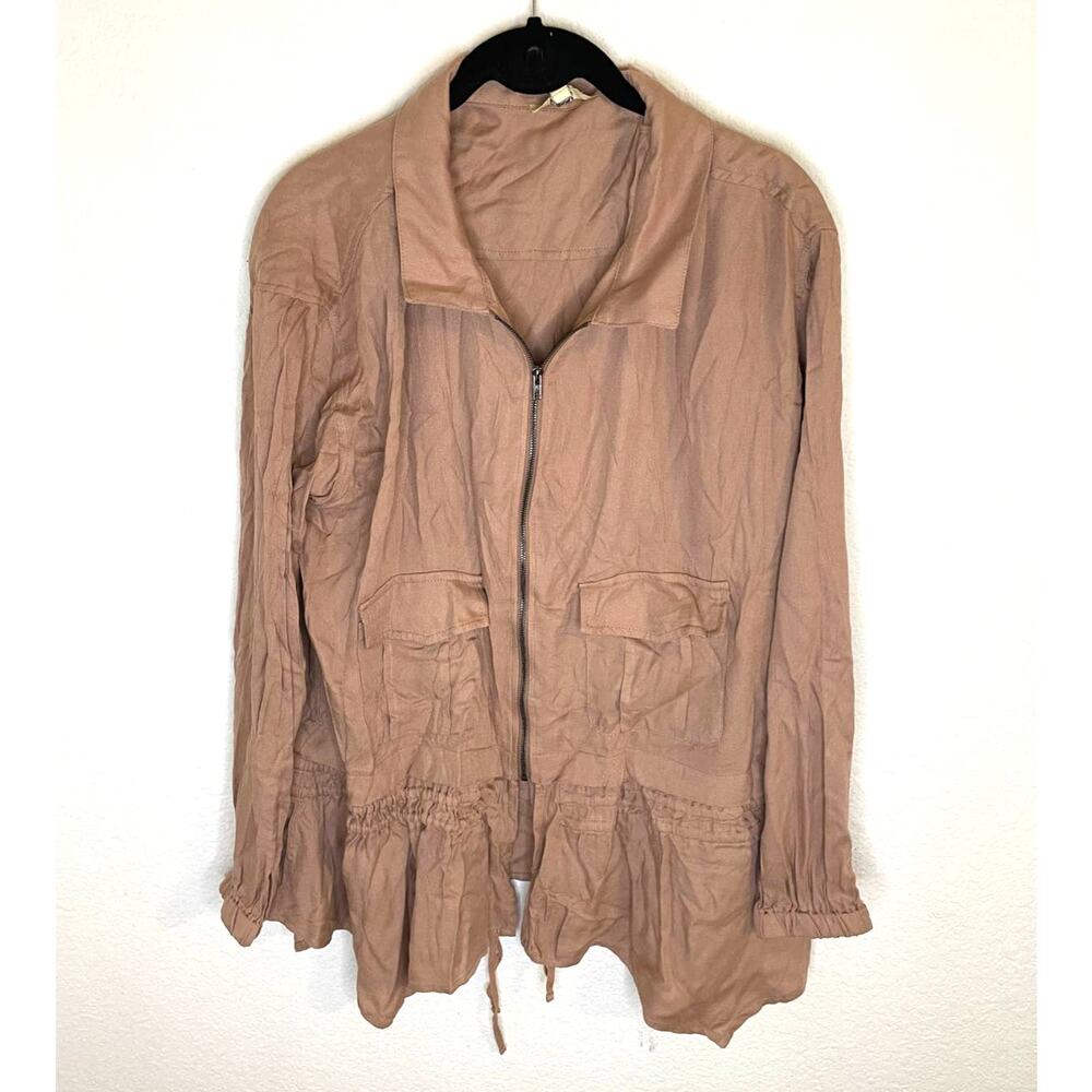 Kori Lightweight Zip Jacket w/Elastic Waist Ties Size Medium - Picture 2 of 7